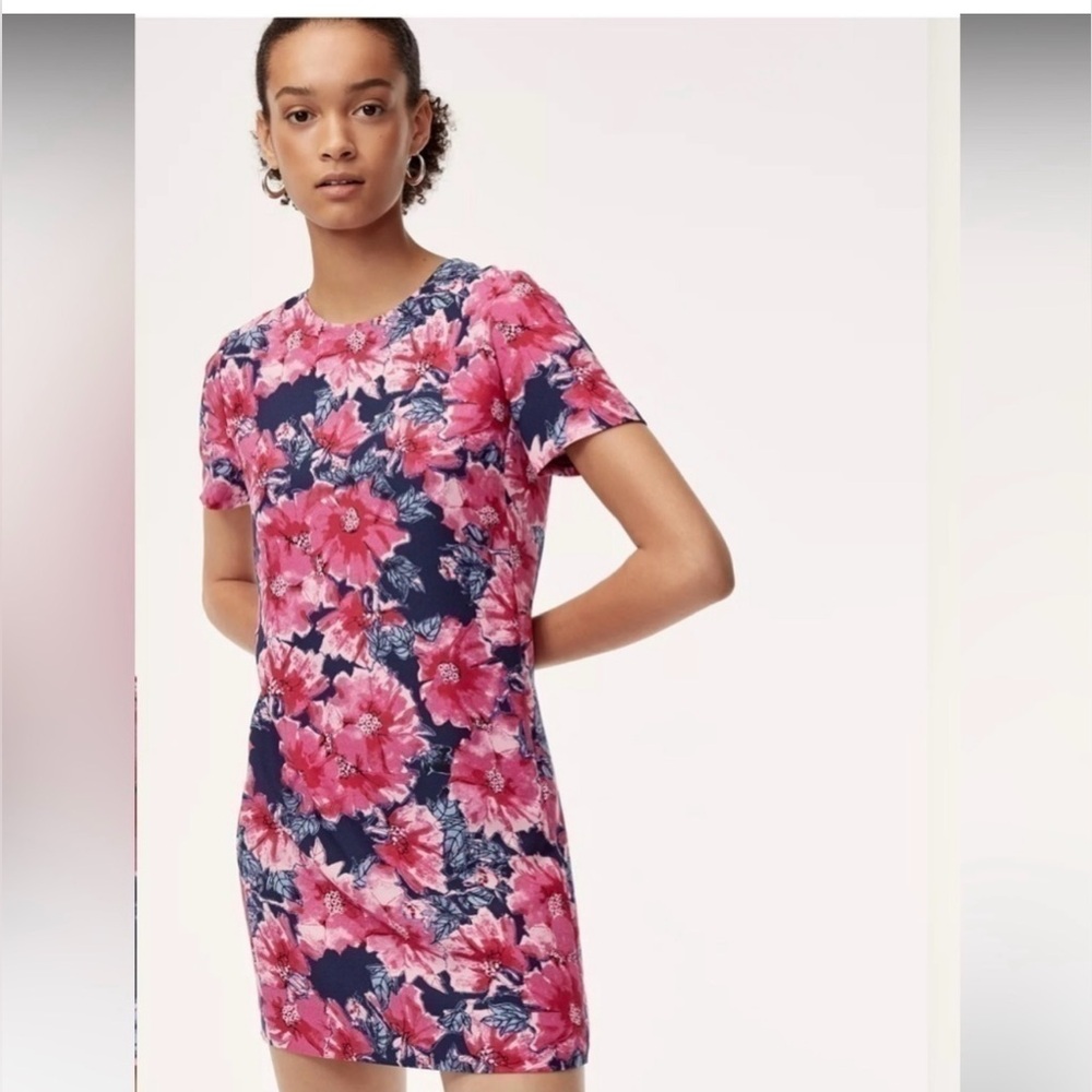 Babaton Floral Pink and Blue Shift Dress - Picture 2 of 7